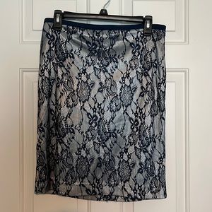 The Limited Navy Lace Overlay Skirt 6